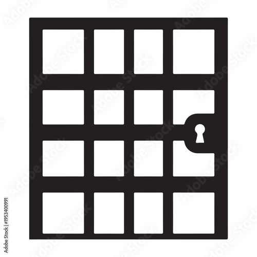A jail cell door or gate. silhouette