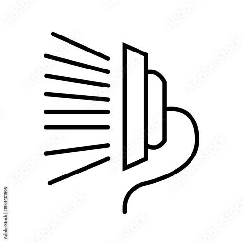 Line art illustration of an iron emitting steam, symbolizing laundry and household chores