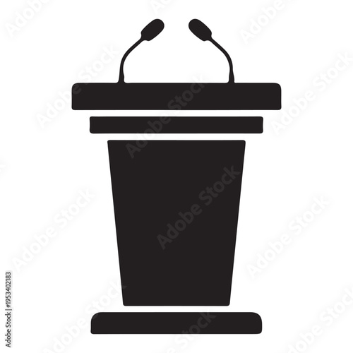 Podium with microphones public speaking event