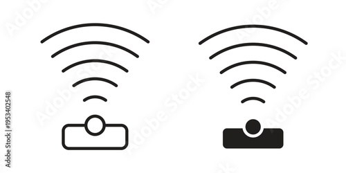 Sensor icon symbols, Solid black and editable stroke icons