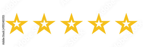 Five stars icon Vector. Five stars customer product rating review flat icon for apps and websites. 11:11