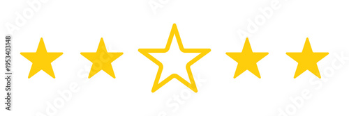 Five stars icon Vector. Five stars customer product rating review flat icon for apps and websites. 11:11