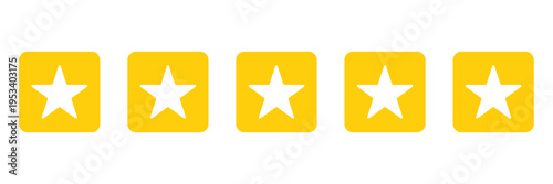 Five stars icon Vector. Five stars customer product rating review flat icon for apps and websites. 11:11