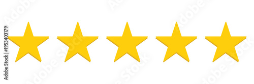 Five stars icon Vector. Five stars customer product rating review flat icon for apps and websites. 11:11