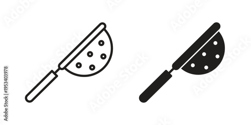 sieve icon symbols, Solid black and editable stroke icons