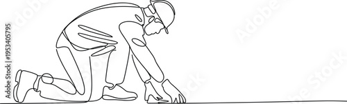 sprinter, starting position, line art, runner, athlete, track, race, sprint start, minimal, outline, sport, speed, training, competition, fitness, motion, isolated, white background, illustration