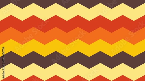 Retro 70s Style Chevron Zigzag Geometric Pattern Background