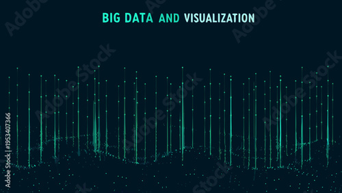 Abstract big data visualization with glowing lines and particle effects