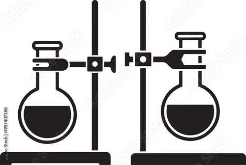 Laboratory flask icons, science experiment, chemistry, research, liquid in beaker, vector illustration, Test Tube