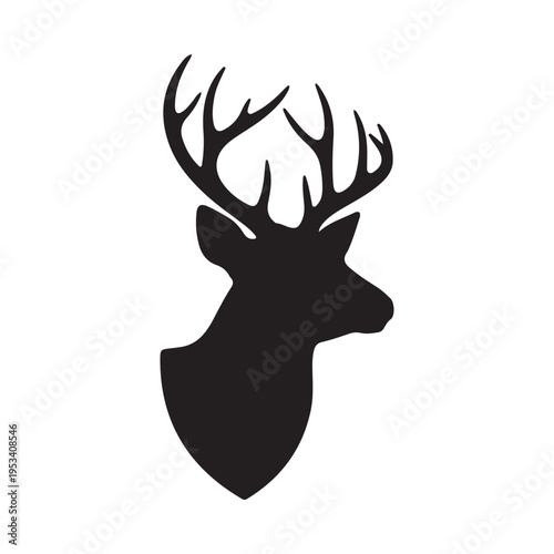Deer head silhouette. Vector illustration Silhouette