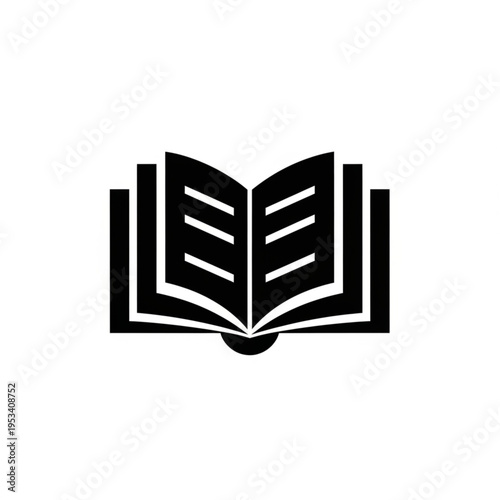 Open Book Icon - Symbol of Knowledge, Education, and Literary Exploration.