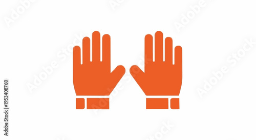 Safety work gloves icon for protection and hygiene