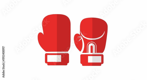 Dynamic Pair of Red Boxing Gloves Illustration for Sports and Fitness Design Concepts