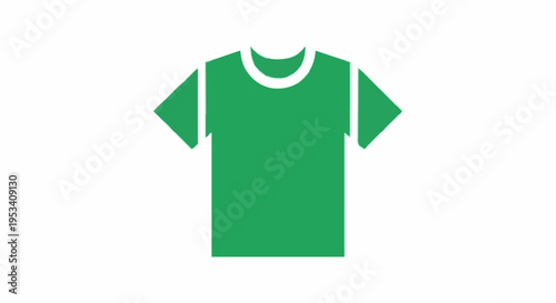 Green t-shirt icon vector illustration representing casual apparel and fashion wear for graphic design needs