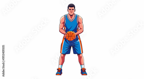 Basketball Player Holding Ball Ready for Game Action