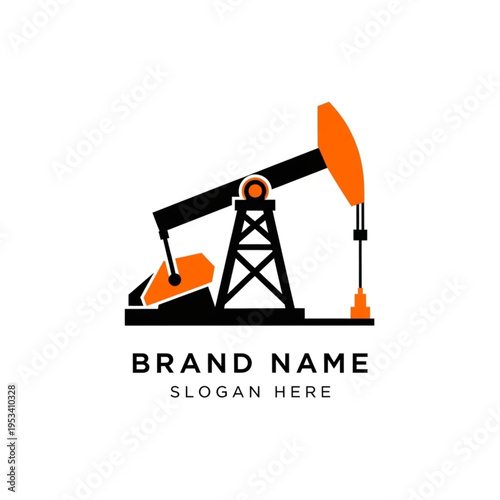 Oil pumpjack industrial equipment for petroleum extraction.