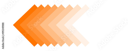 Dynamic layered chevron design in warm gradient tones, illustrating forward momentum and smooth visual progression in a modern graphic element