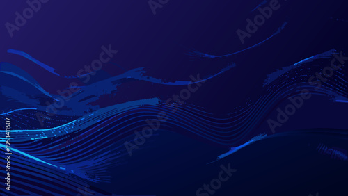 Abstract blue lines forming a dynamic flowing digital wave pattern