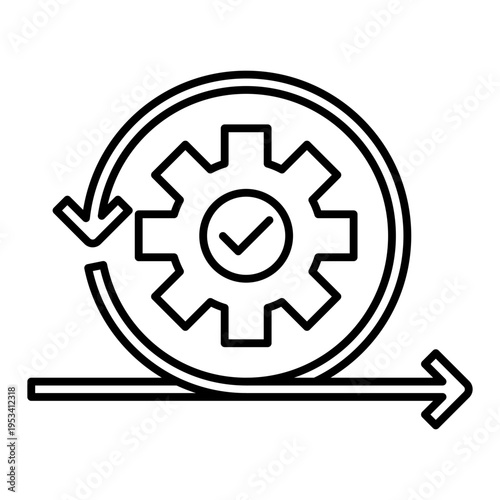 loop iteration line icon with editable stroke