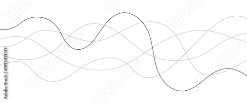 Technology abstract lines on white background. Undulate Grey Wave Swirl, frequency sound wave, twisted curve lines with blend effect