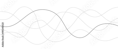 Technology abstract lines on white background. Undulate Grey Wave Swirl, frequency sound wave, twisted curve lines with blend effect