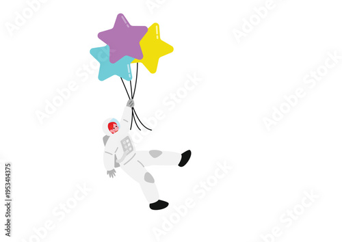 宇宙服を着た男の子のイラスト