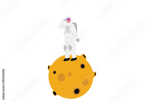 宇宙服を着た女の子のイラスト