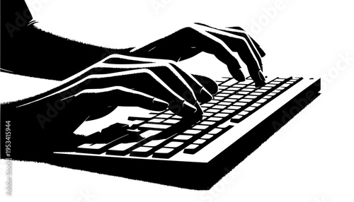 typing on a computer keyboard