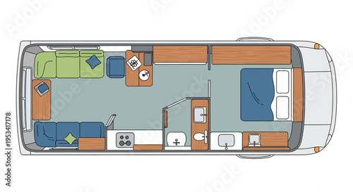 Campervan interior layout design