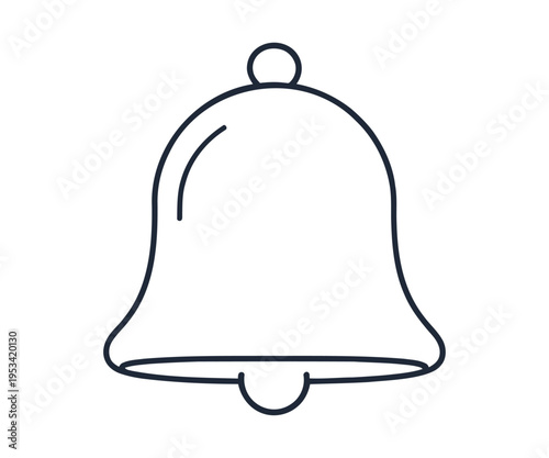 Simple line drawing of a bell with a small ball on top