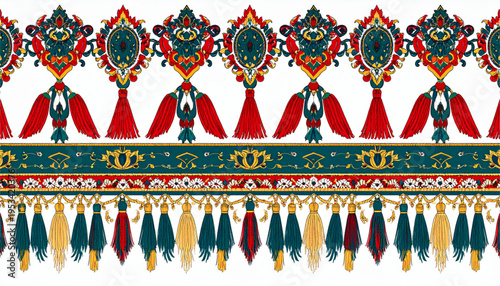 Seamless Tassel Fringe Borders – Textile Decoration Vector Pattern Set