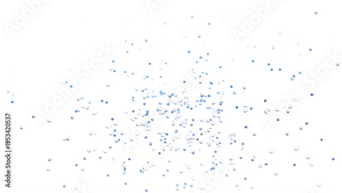 Blue and white confetti particles falling down isolated on transparent background transparent background