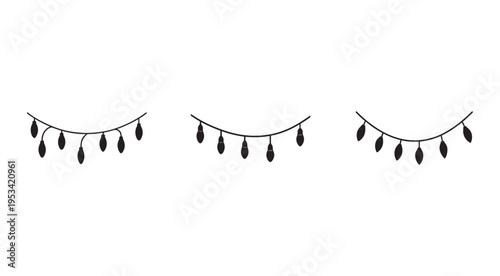 Set of black false eyelashes on white background for makeup and beauty  eye lashes extensions  various designs