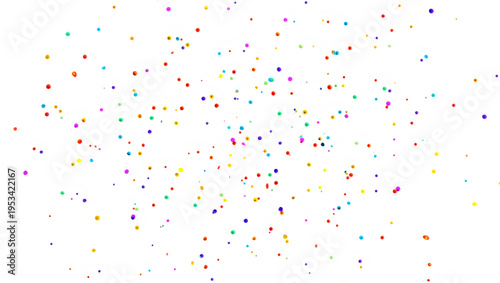 Colorful confetti dots scattered on white background for celebration decoration  festive party element transparent background