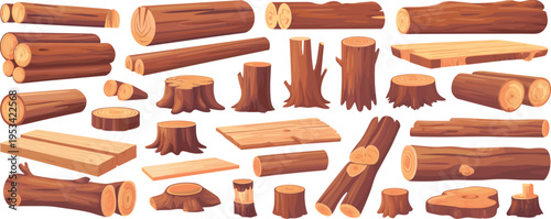 Variety of wooden craft supplies including sticks pencils and blocks in warm brown tones wooden craft sticks