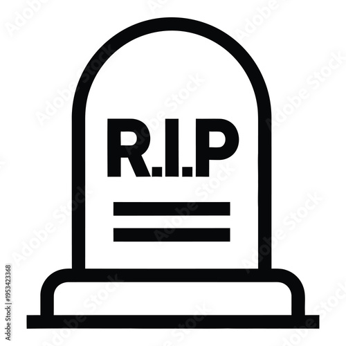 RIP tombstone icon symbol for rest in peace grave marker icon
