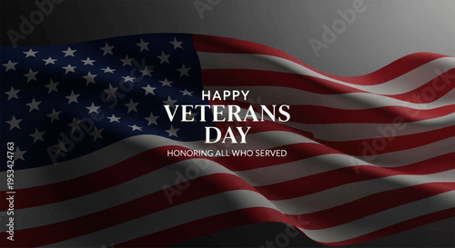 Veterans day celebration with american flag background honoring soldiers who served patriotic holiday concept with waving us flag