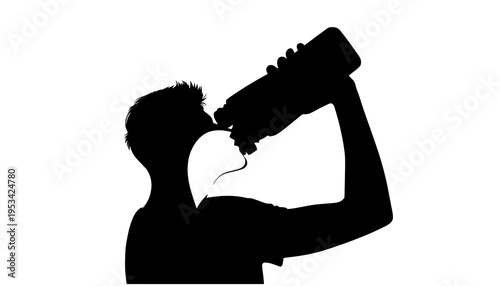 silhouette of a woman drinking water