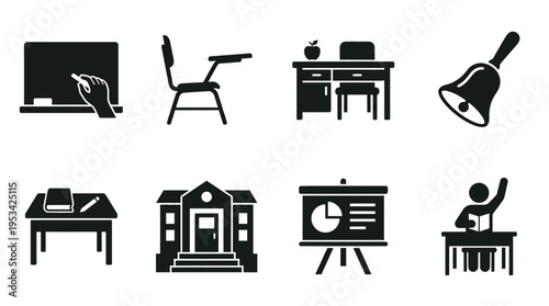 School Icons for Classroom, Learning, and Educational Environments