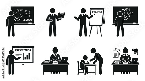 Library Icons for Study, Reading, and Educational Environments