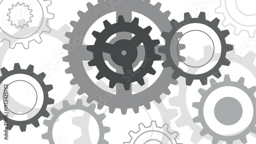 Mechanical engineering, gear wheel background, technology and innovation
