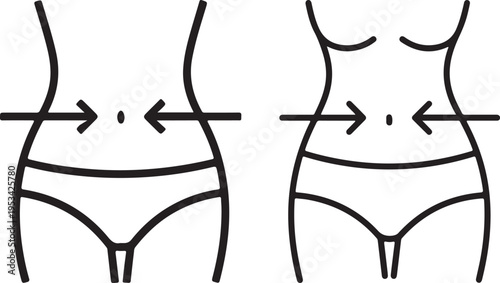 woman in bikini line art vector
