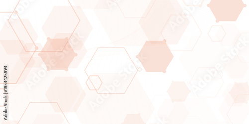 Vector hexagons pattern. Geometric abstract background with simple hexagonal elements.