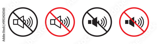 No sound sign in flat style. Basic vector symbol illustration