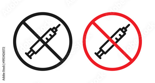 No syringe sign in flat style. Basic vector symbol illustration