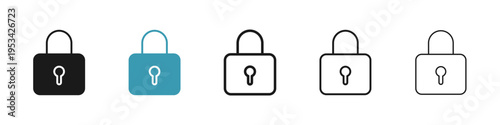 Padlock icon in flat style. Basic vector symbol illustration