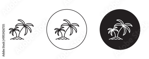 Palm tree icon in flat style. Basic vector symbol illustration
