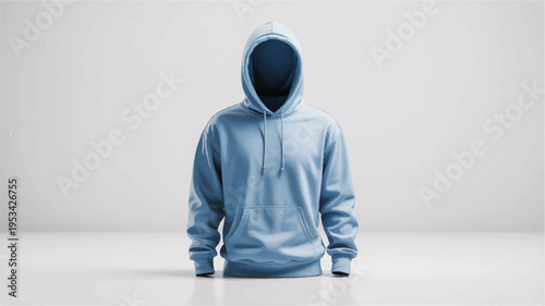 Light blue hoodie mockup - minimalist apparel product photography with winter clothing