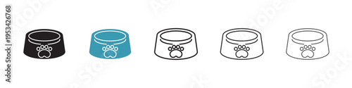 Pets bowl icon in flat style. Basic vector symbol illustration