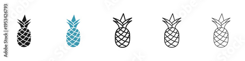 Pineapple icon in flat style. Basic vector symbol illustration